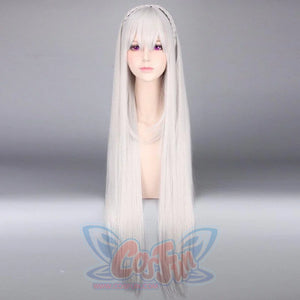 Re:zero Starting Life In Another World Emilia Cosplay Wig Long Straight Hair Braided Mp005798 Wigs