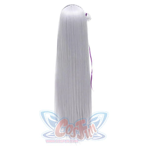 Re:zero Starting Life In Another World Emilia Cosplay Wigs Long Sliver Straight Hair Mp005950