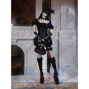Elegy Day Gothic Velvet Lace Pumpkin Shorts image 4