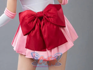 Sailor Chibi cosplay back bow detail anchors pink satin over rose pleated skirt panels