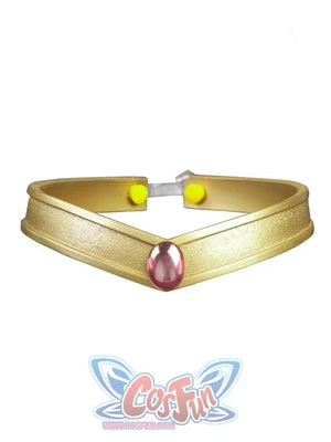 Sailor Chibi Moon Chibiusa cosplay tiara centers a pink gem-like oval over a gold-tone band