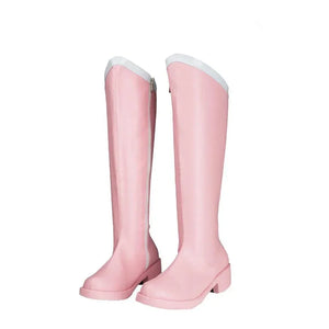 COSFUN Sailor Chibi Moon Chibiusa cosplay boots pair pink shafts with white top trim