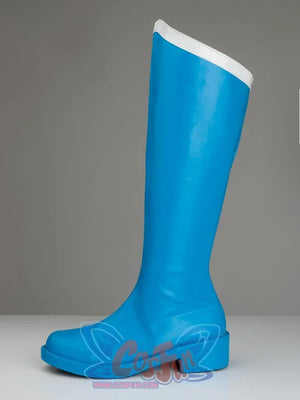 Sailor Mercury Ami Mizuno cosplay boot profile shows the rounded toe and low block heel
