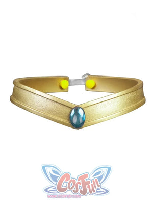 Sailor Mercury Ami Mizuno cosplay tiara centers a blue gem-like oval over a gold-tone band
