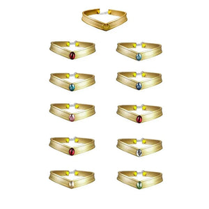 COSFUN Sailor Moon cosplay tiara set gathers gold-tone bands adorned with varied gem-like centers