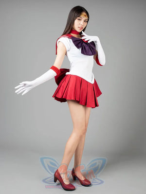 Sailor Moon Mars Hino Rei Cosplay Costumes Red Suit Mp000570