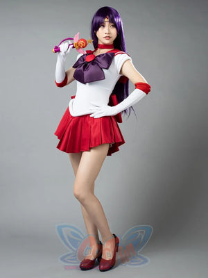Sailor Moon Mars Hino Rei Cosplay Costumes Red Suit Mp000570