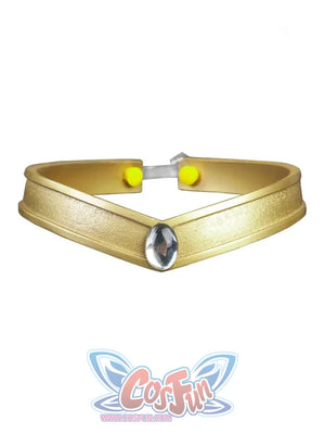 Sailor Saturn Hotaru Tomoe cosplay tiara centers a dark gem-like oval over a gold-tone band
