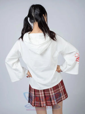 Sakura Fox Mask Print Drawstring Hoodie Mp006002 Sweatshirt