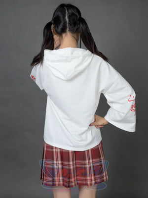 Sakura Fox Mask Print Drawstring Hoodie Mp006002 Sweatshirt