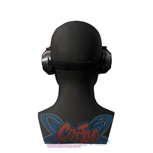 Scott Summers cosplay visor back view with a curved black band and circular side housings.