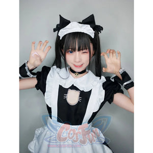 Sexy Bust Open Kitty Ruffle Lace Maid Dress Cosplay Costume Costumes