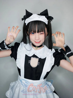 Sexy Bust Open Kitty Ruffle Lace Maid Dress Cosplay Costume Costumes