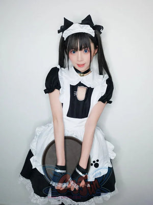 Sexy Bust Open Kitty Ruffle Lace Maid Dress Cosplay Costume Costumes