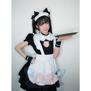 Sexy Bust Open Kitty Ruffle Lace Maid Dress Cosplay Costume Costumes