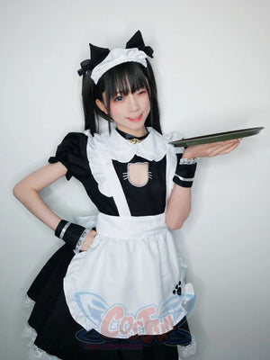 Sexy Bust Open Kitty Ruffle Lace Maid Dress Cosplay Costume Costumes