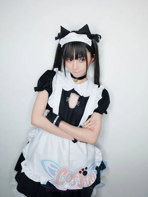 Sexy Bust Open Kitty Ruffle Lace Maid Dress Cosplay Costume Costumes