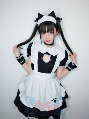 Sexy Bust Open Kitty Ruffle Lace Maid Dress Cosplay Costume Costumes