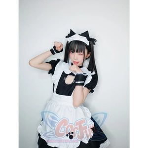 Sexy Bust Open Kitty Ruffle Lace Maid Dress Cosplay Costume Costumes