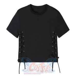 Sexy Look Slim Bar Disco Hot Pants Side Laced Up T-Shirt Summer Cool Girl Set