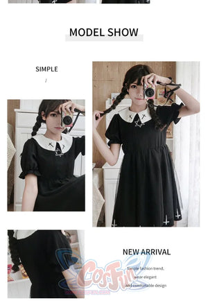 Simple Fashion Cross Print Lolita Tulle Dress
