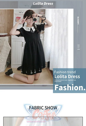 Simple Fashion Cross Print Lolita Tulle Dress