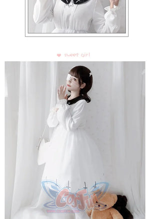 Simple Fashion Cross Print Lolita Tulle Dress