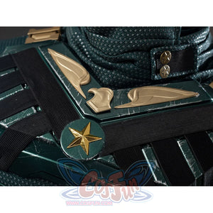 The Boys Soldier Boy cosplay chest emblem pairs gold-tone blade trim with a raised star badge.