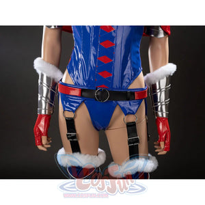 Swords & Slippers Snow White cosplay waist detail sets a red belt between glossy gloves and silver-tone arm guards.