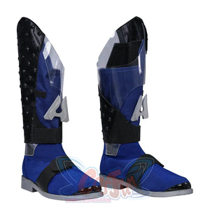 The Boys A-Train Reggie Franklin cosplay boots angled view sets blue uppers against black side panels