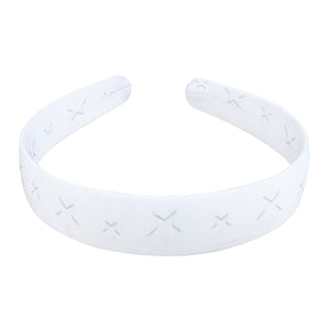 The Boys Starlight cosplay headband curves in white star-textured fabric for the matching costume.