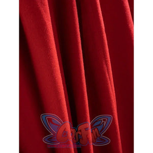 Thor Odinson cosplay cape detail with deep red folds and a soft woven surface.