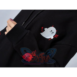 Trick Or Treat Little Devil Pattern Hoodies Halloween Pullover Mp005916 Hoodie