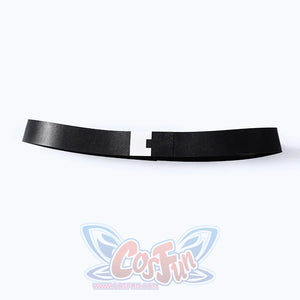 Harvey Dent Two-Face cosplay faux leather belt detail centers the split black-and-white buckle.