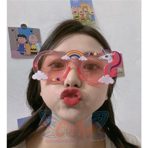 Unicorn Funny Toys Selfie Gadget Picnic Use Birthday Party Gifts Specs Glasses Pink