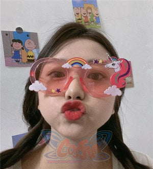 Unicorn Funny Toys Selfie Gadget Picnic Use Birthday Party Gifts Specs Glasses Pink