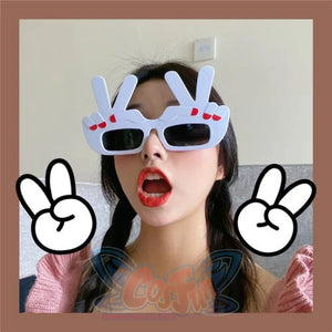 Unicorn Funny Toys Selfie Gadget Picnic Use Birthday Party Gifts Specs Glasses White V Gesture