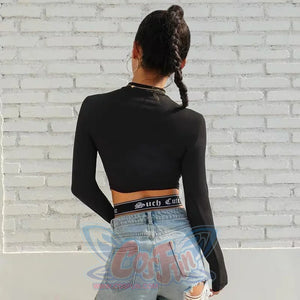 Urban Sporty Such Cute Character Webbing X Sling Crop Top Mp006037
