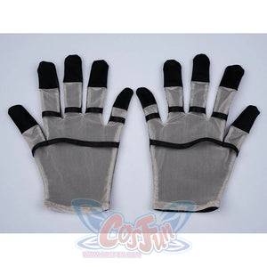 Velina Airgid cosplay gloves pair gray palms with black fingertips and white wrist panels for the costume.
