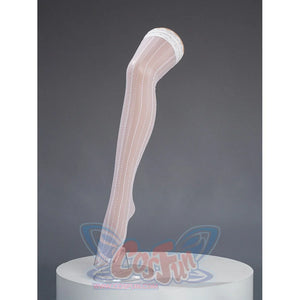 Velina Airgid cosplay stockings appear as pale striped legwear for the full costume set.