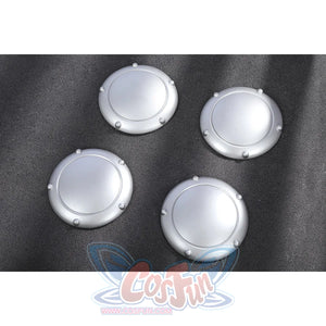 Doom Victor von Doom cosplay costume lays round silver discs as separate armor accents.