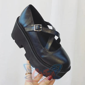 Vintage Mary Jane Shoes Platform Strap Buckle Flats Mp006174 Janes