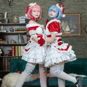 Re: Zero − Starting Life In Another World Ram Cosplay Christmas Outfit C00880 Costumes