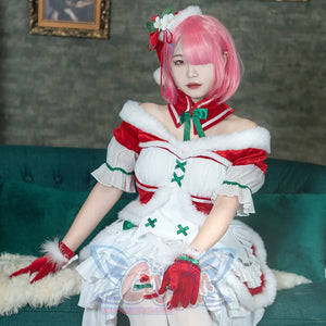 Re: Zero − Starting Life In Another World Ram Cosplay Christmas Outfit C00880 Costumes