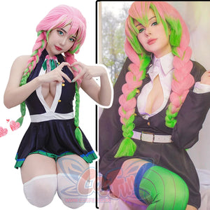 Demon Slayer Kimetsu No Yaiba Kanroji Mitsuri Cosplay Wig Braids Hair Mp005669 Wigs
