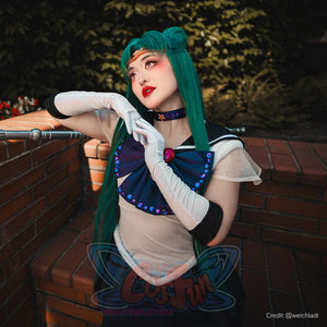 Sailor Soldiers Sailor Pluto Meiou Setsuna Cosplay Wig Long Hair with Bun CLT1065