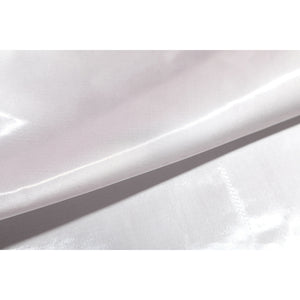 Wuthering Waves Aemeath cosplay white satin panel detail catches a clean glossy fold for the skirt layers.