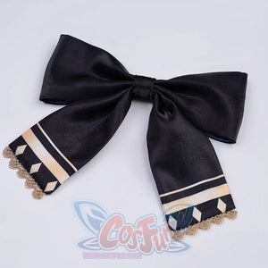1883 Science and Medium Yongchu Taffy cosplay costume black bow accessory gathers gold-tone patterns and lace fringe.