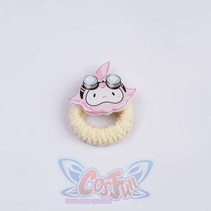 1883 Science and Medium Yongchu Taffy cosplay costume hair accessory centers a pink character charm above a yellow band.