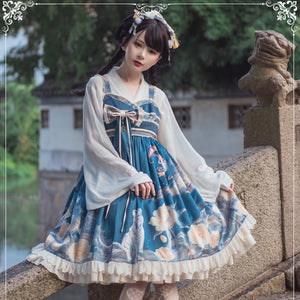 Chinese Style High Waist Lolita Jumper Skirt